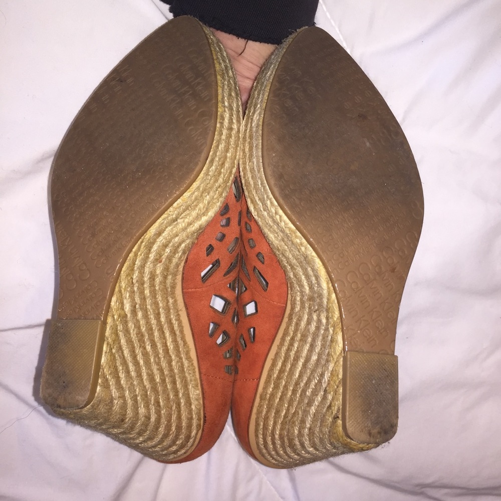 Calvin Klein Suede Espadrille Wedges - Picture 4 of 4